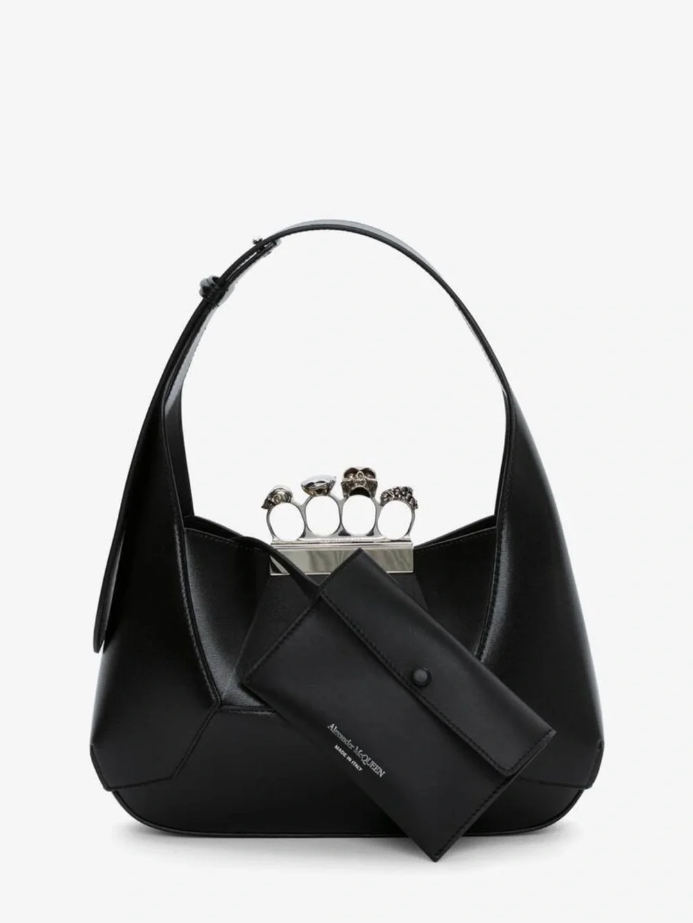 ALEXANDER MCQUEEN ‘The Jewelled Hobo Bag’ in Black - Picture 4 of 12
